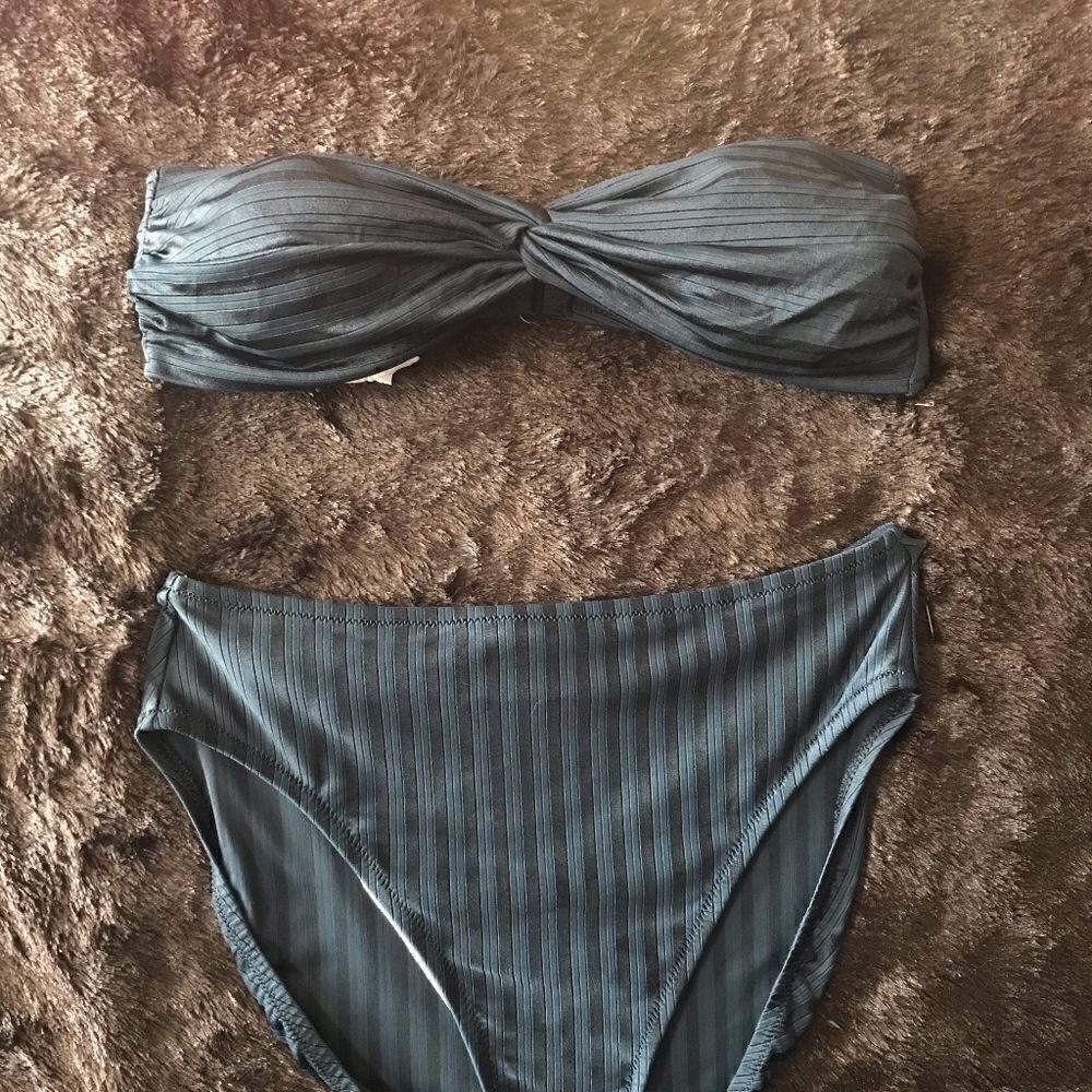 Navy Blue Bandeau Bikini Size 14